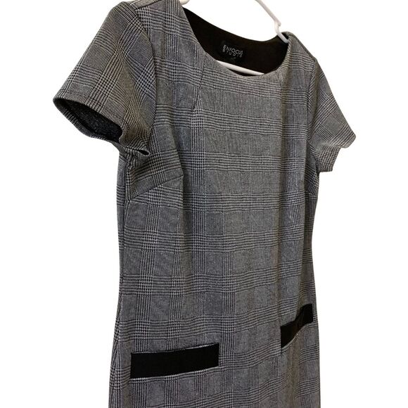 Enfocus Studio Sparkly Silver-Threaded Gingham Mini Dress Back and Grey Size 8 - Picture 11 of 12